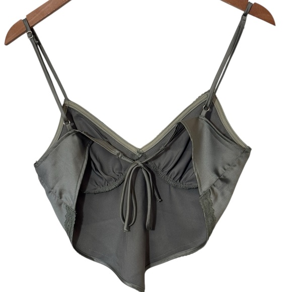 REBEL FLOW Sage Green Satin Top size Medium - Picture 3 of 5